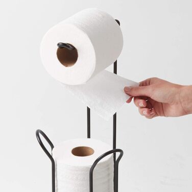 Дизайн паперового туалету з можливістю заміни, паперовий туалетний столик для відвідувачів, паперовий туалетний столик для відвідувачів 3 рулону, сріблястий (матово-чорний, тримач для туалетного рулону)