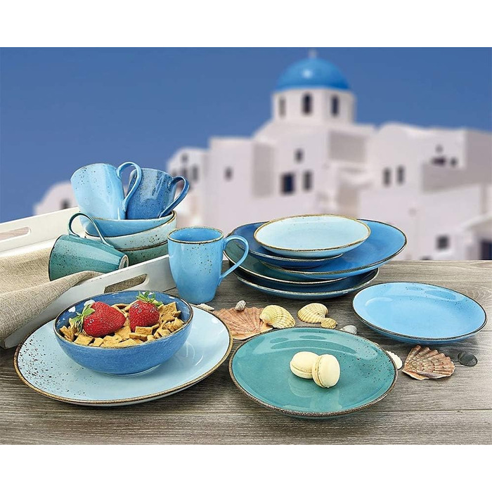 Набір посуду на 4 персони, 16 предметів, синій Nature Collection Aqua Creatable
