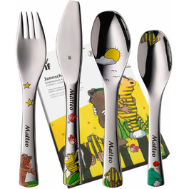 Дитячий набір столових приборів Janosch від WMF з гравіюванням імені - 4-х частинний, для дітей від 3 років
