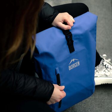 Кофр Borgen 3в1 для багажної полиці водонепроникний - Посилені ремені (новинка 2023 року) - Може використовуватися як велосипедний рюкзак, сумка-кофр, велосипедна сумка та рюкзак (синій, 25 л)