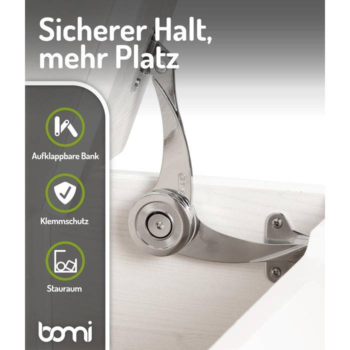 Дитячий меблевий набір Bomi Anna: стіл, 2 стільці та лавка-сховище | Меблі для дитячої кімнати з FSC сертифікованого дерева | Білий