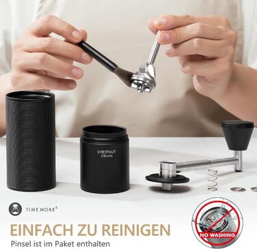 Ручна кавомолка TIMEMORE Chestnut C3s PRO: для еспресо та френч-прес, чорна