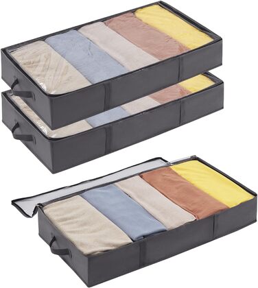 Ящик для зберігання під ліжком Lifewit з 3 частин, 65 л, сірий, сірий