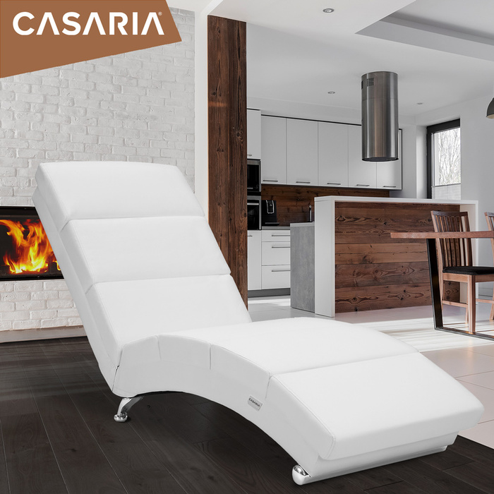 Relax Lounger London біла штучна шкіра