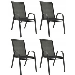 Набір садових стільців Kontrast, метал, чорний, 4 шт.