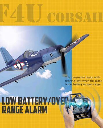 Радіокерований літак Volantexrc F4U Corsair V2 RTF 2.4GHz з USB зарядкою – для початківців, паркфлаєрів, легких польотів