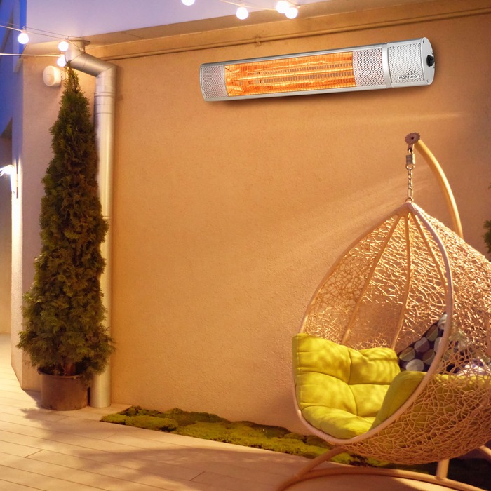 Променистий обігрівач MZH2000 срібло 2000W