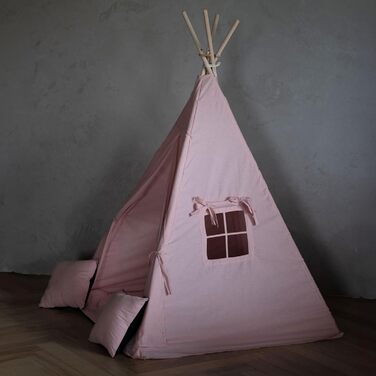 Дитяче намет-типі Tipi PaLulli® з бавовни, килимком, лампою та декоративними подушками (Рожевий)