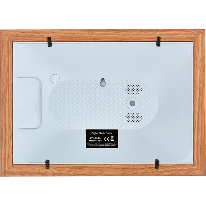 Цифровий фоторамка TFA Dostmann 10 дюймів з Wi-Fi, FRAMEO App, сенсорний екран, підтримка USB/Micro SD, дерев'яний корпус (MDF), коричневий
