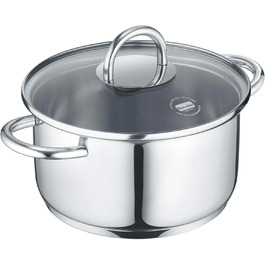 Каструля Berndes b.mini 14 см з кришкою з термостійкого скла - нержавіюча сталь, підходить для всіх типів плит (включно з індукцією), об'єм 1,2 л