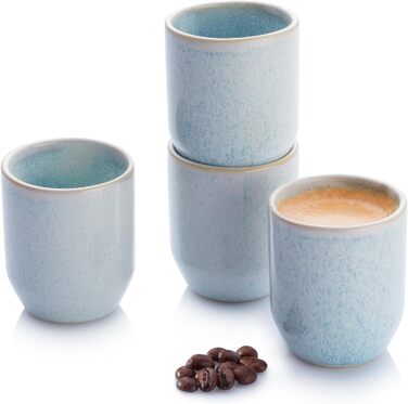 Чашки для еспресо SINGER Lima 4 шт 80 мл блакитно-бірюзові