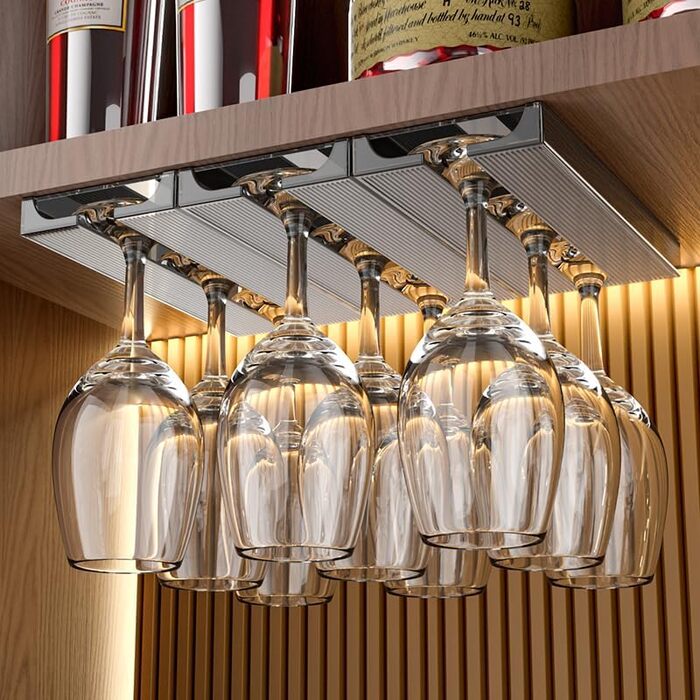 Набір тримачів для келихів Vaisoeny (4 шт.), сірий колір. Підійде для кухні та бару.