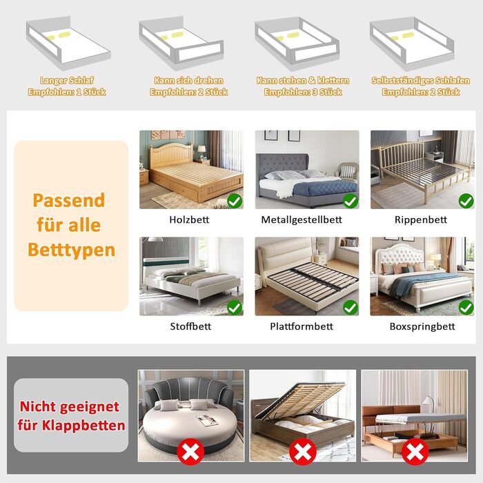 Бортики для ліжка дитячі 3 шт. (2x200 см + 1x180 см) складні, захист від випадання, малюнок 'Джунглі', для малюків та дітей