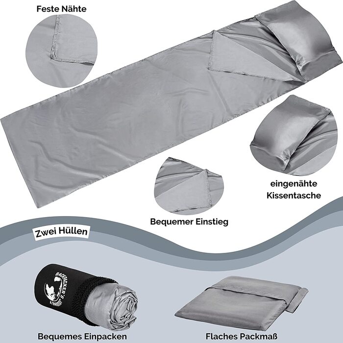 Дорожній спальний мішок Backpacker's Journey 70х220 см сірий