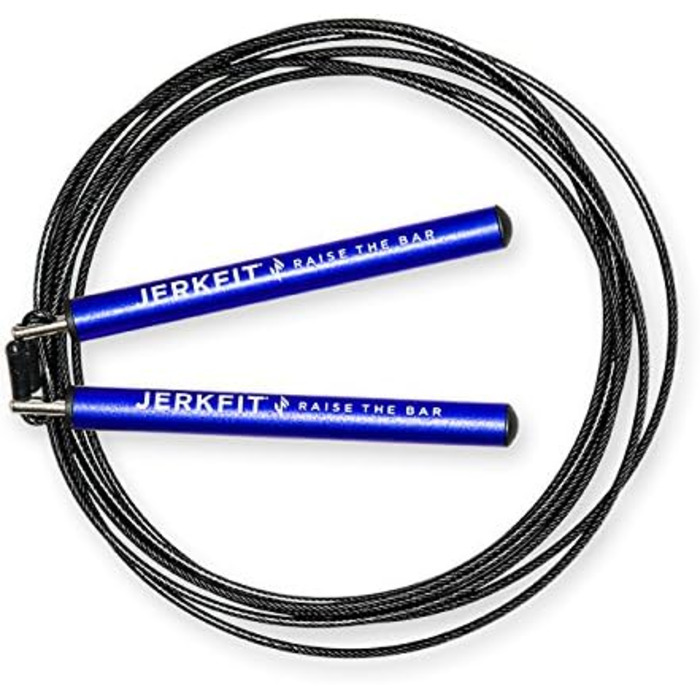 Надшвидка скакалка JerkFit Omega Speed Rope (синій на чорному)