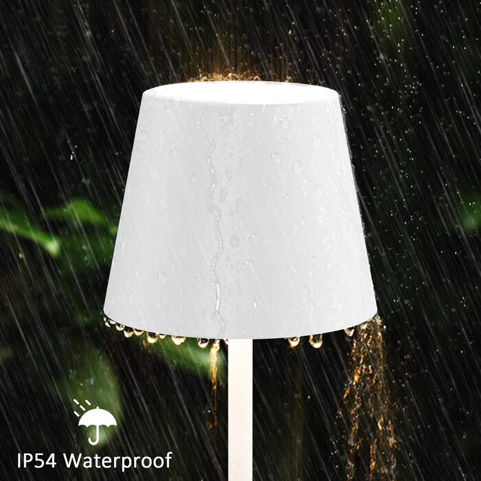 LED-лампа K-Bright 2 шт. з регулюванням яскравості, акумуляторна, бездротова, перезаряджувана, 3000K/4000K/6000K, три колірні температури, USB-C, IP54, вологостійка, білий колір