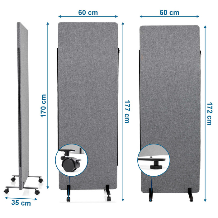 Елемент перегородки FLEXMIUT темно-сірий для офісу