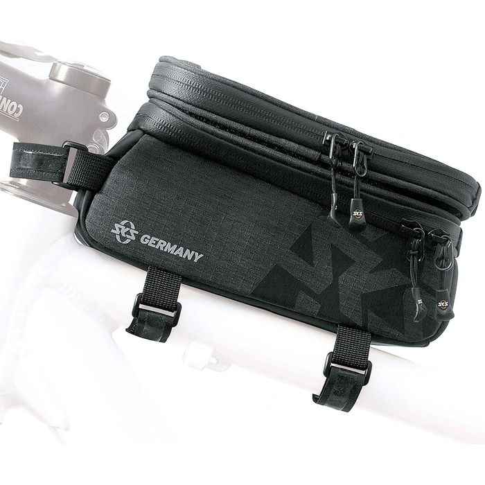 Кофри SKS GERMANY TRAVELLER EDGE для трекінгових та міських велосипедів, велоаксесуари (сумка з водовідштовхувальної тканини, з міні-петлею-насосом, застібкою на липучці та Easy-Zip) Рамкова сумка TRAVELLER SMART 1350 мл