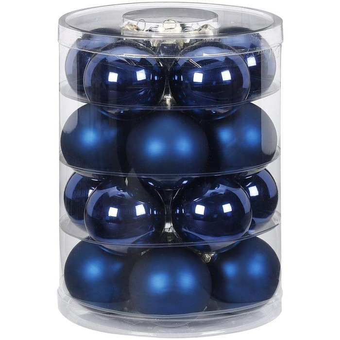 Чарівні різдвяні кулі зі скла 6 см, 20 шт. ялинкові кулі, Колір (темно-синій-темно-синій)