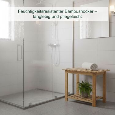 Стілець-пуф Relaxdays з бамбукової рами та полицею