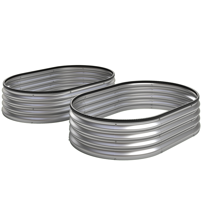 Набір з двох металевих квітників-стовпчиків 135 x 90 x 30 см, овальної форми, з гумовими стрічками