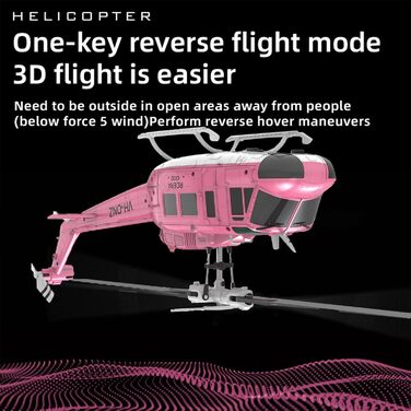 RC Гелікоптер ERA C032 UH-1 Huey, 1/48, 2.4G 6CH, Стабілізатор, Утримання висоти, Рожевий
