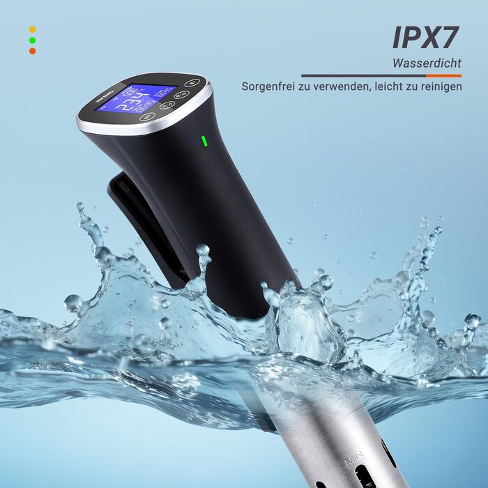 Су-від кухонний нагрівач ISV-300W з Wi-Fi | Професійний су-від для приготування їжі, точна температура ±0,1°C, IPX7 водонепроникність, APP-рецепти