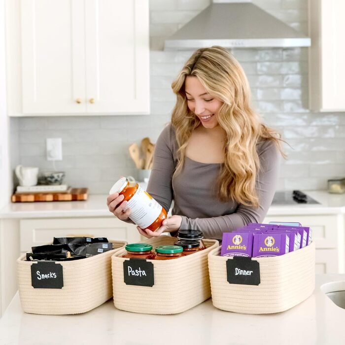 Органайзери для полиць NaturalCozy, прямокутні, 30 x 20,3 x 11,4 см, зелені (3 шт.)