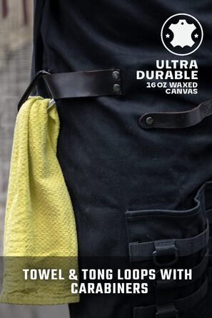 Фартук кухарський Dalstrong Professionelle Kochschürze – чорний, для приготування їжі та грилю, з регульованими лямками та сумкою для зберігання