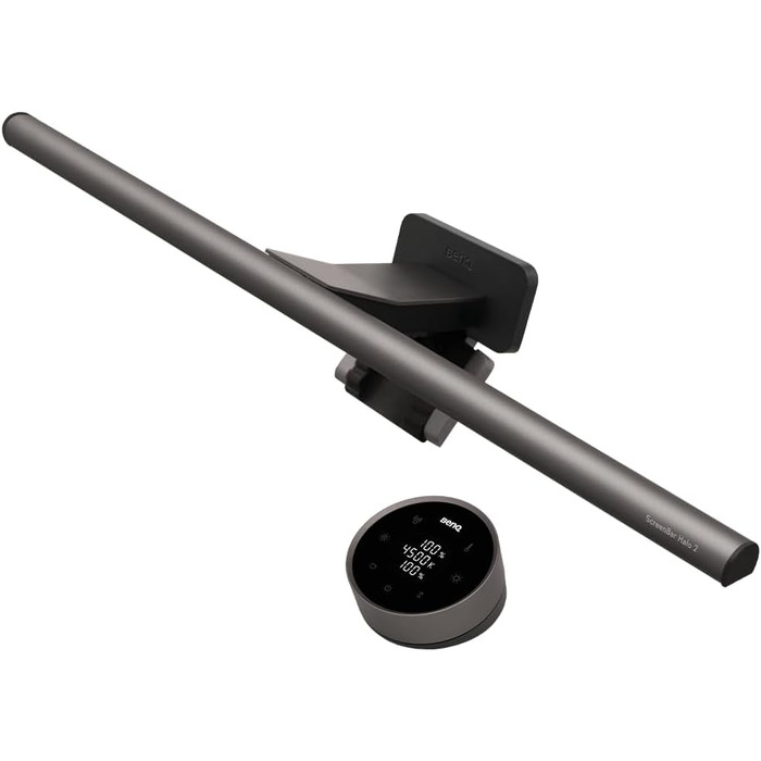 BenQ ScreenBar Halo 2 – LED-лампа для монітора з бездротовим контролером, без відблиску, регульованою яскравістю та колірною температурою, для захисту очей, USB-живлення