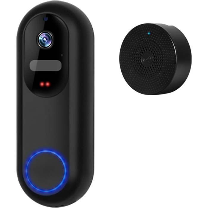 Відеодзвінок UCOCARE з камерою, 2K HD, Wi-Fi, ширококутний об'єктив, нічне бачення, водонепроникний IP66, підтримка SD/Cloud-пам'яті