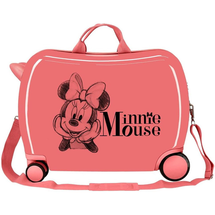 Дитяча валіза Disney Minnie in Love рожева, 50x38x20 см, ABS, кодовий замок, 34л, 1,8кг, 4 колеса, ручна поклажа