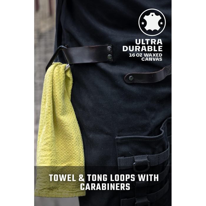 Фартук кухарський Dalstrong Professionelle Kochschürze – чорний, для приготування їжі та грилю, з регульованими лямками та сумкою для зберігання