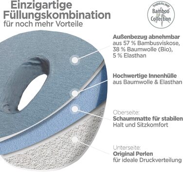 Ергономічний ортопедичний подушка-кіль Theraline для розвантаження куприка, після операцій та пологів, при геморої (Donut Kissen), Антрацит Меланж, 35x48 см