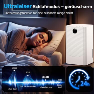 Зволожувач повітря 12л/день з датчиком вологості та LED дисплеєм, таймером, 3 режими, для спальні, офісу, підвалу, безперервна подача, білий