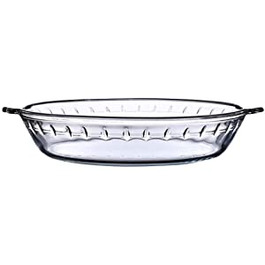Краща 7-дюймова скляна тарілка для пирога кругла форма для випічки страви з ручками для яблучного пирога, гарбузового пирога і пирога з заварним кремом