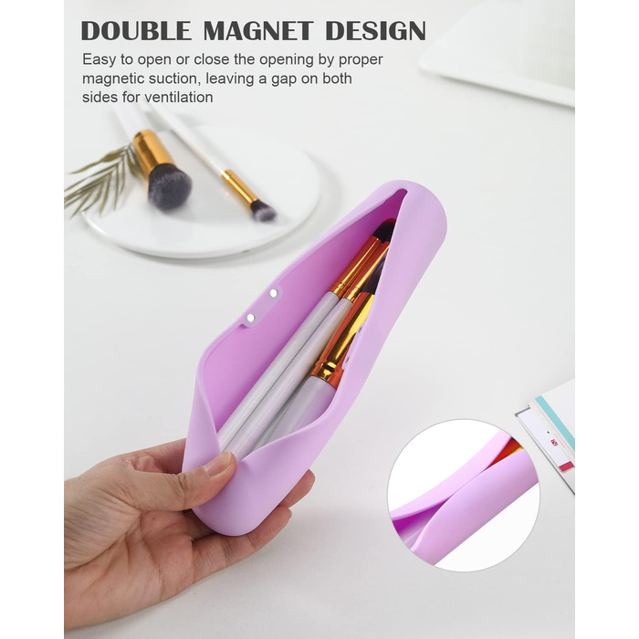 Силіконова підставка для пензликів для макіяжу CORNERIA фіолетовий