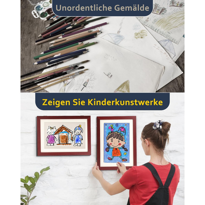 Рамка для дитячих малюнків Ciscle A4, 2 шт., махагоні, з фронтальним завантаженням для творчих робіт, школа, дім