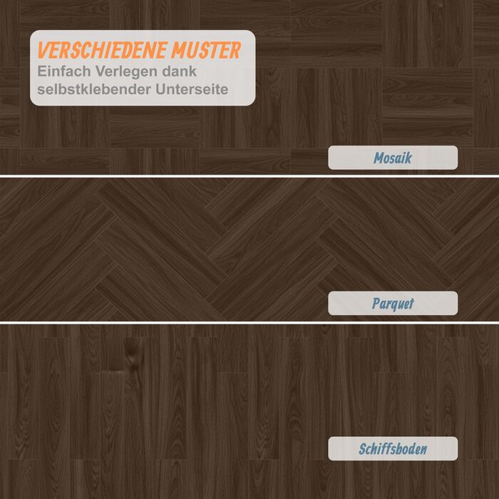 Вініловий підлоговий декор Relaxdays з самоклеючою основою та дизайном під дерево