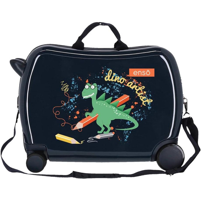 Валіза дитяча Enso Dino artist Multicolor, 50x38x20 см, ABS, кодовий замок, 34 л, 1,8 кг, 4 колеса