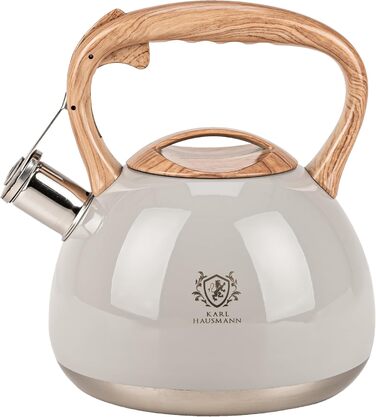 Електричний чайник Karl Hausmann 3L з автоматичним свистком - нержавіюча сталь для індукційних, газових та електричних плит