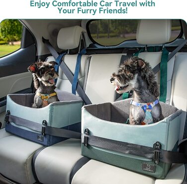 Автокрісло для маленьких і середніх собак a 4, регульоване по висоті автокрісло для домашніх тварин, безпечне для подорожей автокрісло для цуценят з запатентованою засувкою для передніх і задніх сидінь (зелений)