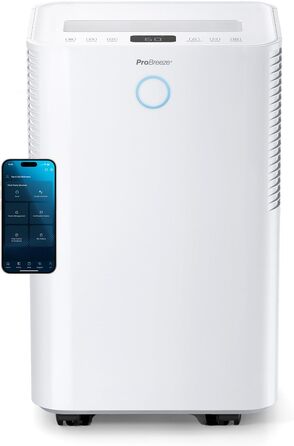 Електричний осушувач повітря Pro Breeze OmniDry з Wi-Fi та додатком, 20 л/добу, осушувач для дому, від цвілі, 30 м²