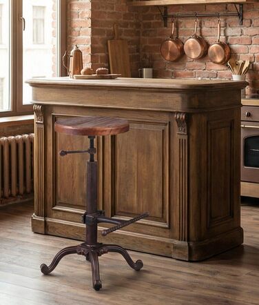 Табурет Topower для кухні в стилі ретро/вінтаж, з дерева, поворотний, регульована висота (мідний)