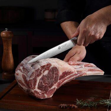 Набір кухонних ножів YOTSUBA Profi з дерев'яним блоком та точилкою, ножиці, набір кухонних ножів з нержавіючої сталі, 33 см