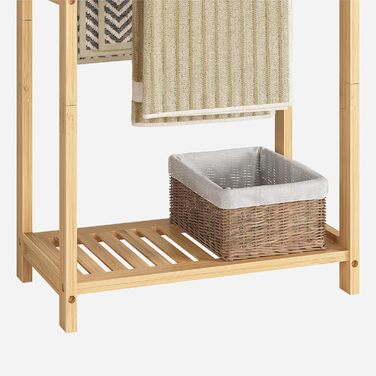 HOOBRO Лежак для рушників бамбуковий, підставка для рушників, вішалка для одягу, 42 x 24 x 77,5 см, для спальні та вітальні