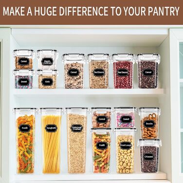 Набір контейнерів Skroam 36 шт. для зберігання продуктів - BPA-free, з кришкою, для круп, цукру, макаронів та інших продуктів