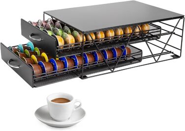 Тримач для капсул Nespresso Vertuo: органайзер для 80 капсул, металева висувна шухляда для кухні та офісу