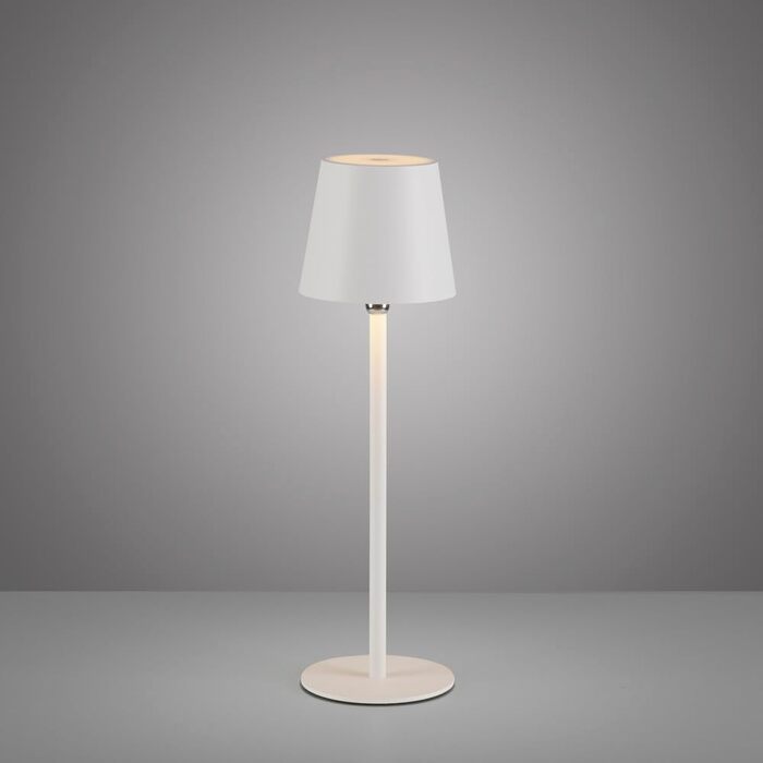 LED настільна лампа SellTec на акумуляторі, USB, біла, диммувана, IP54 для саду, кемпінгу, балкону або тераси