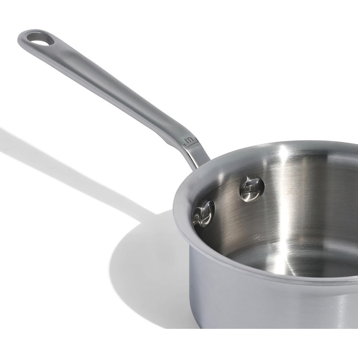 Каструля для розігрівання масла Made In Cookware, 1.7 л, нержавіюча сталь, 5-шарова конструкція, професійний посуд, з Італії, сумісна з індукцією